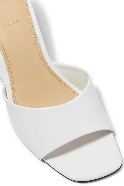 Paola Leather Wedge Mules